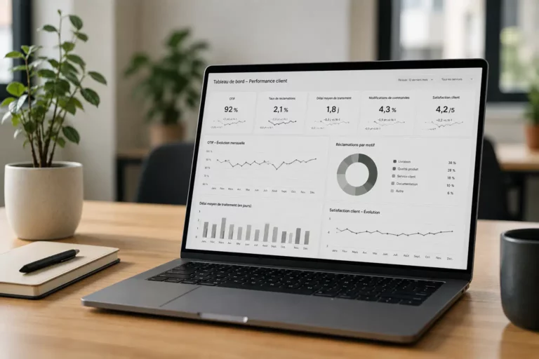 Tableau de bord de suivi des KPI de performance client
